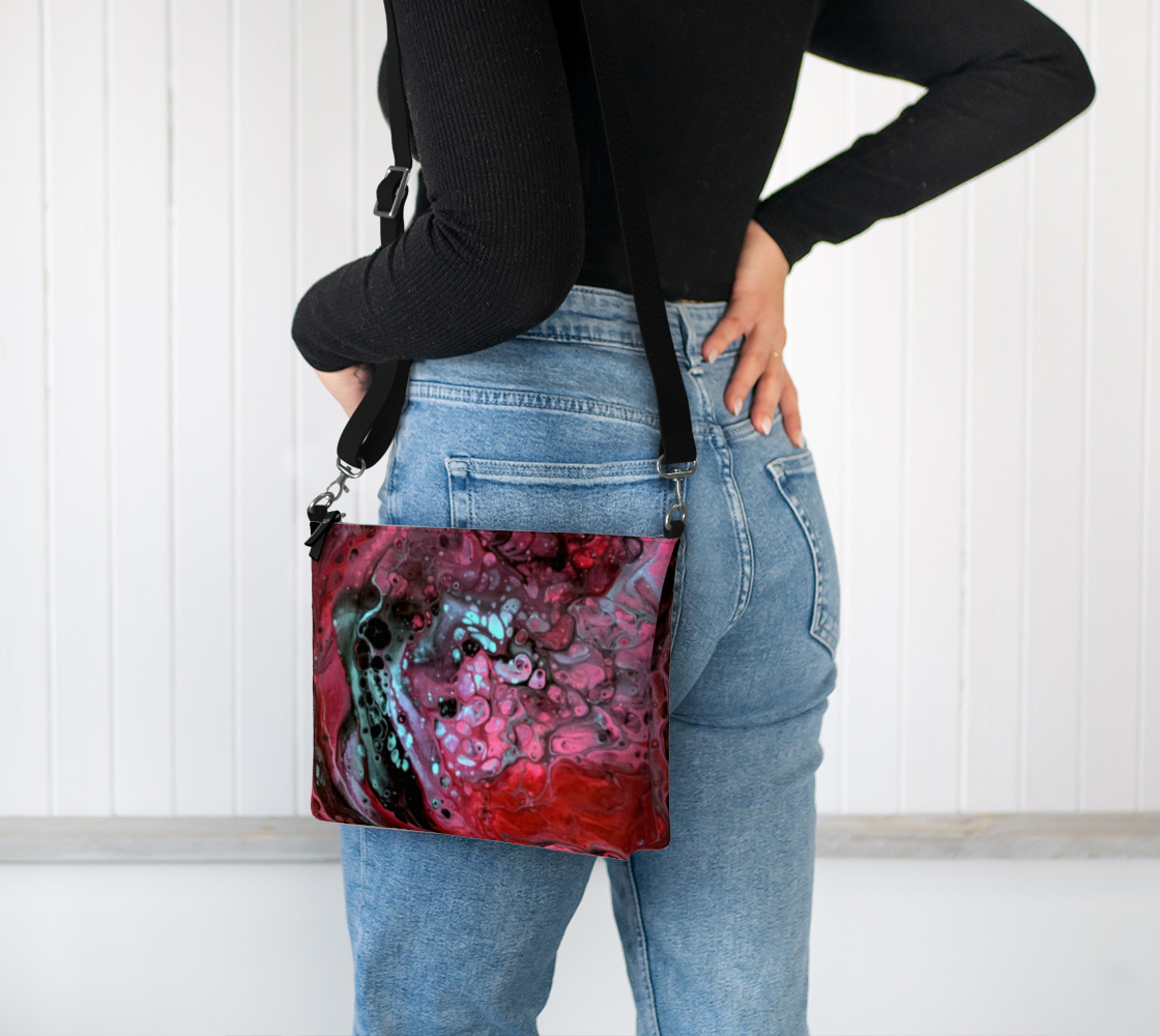Deep Magenta - Vegan Leather Crossbody Purse