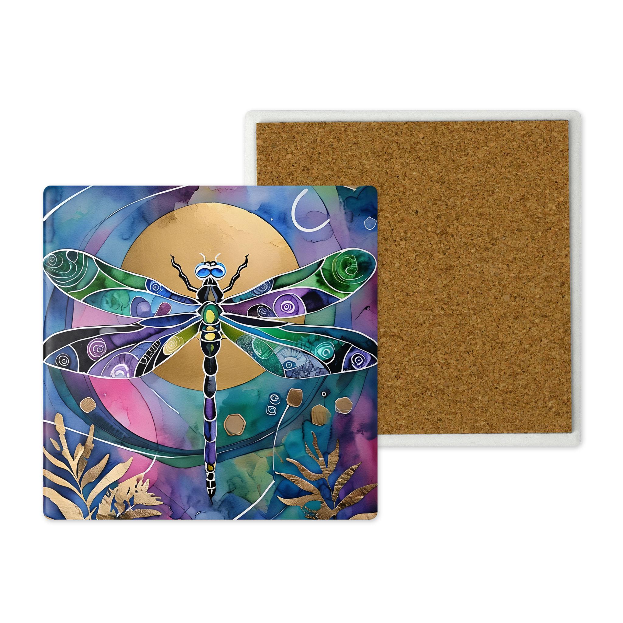 Dragonfly Sun - Stone Coasters Set
