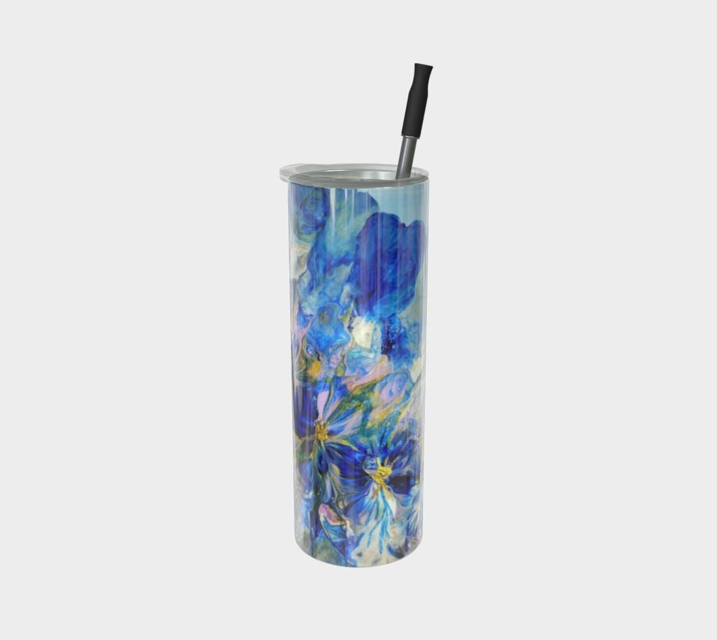 Royal Blue Garden Stainless Steel Tumbler