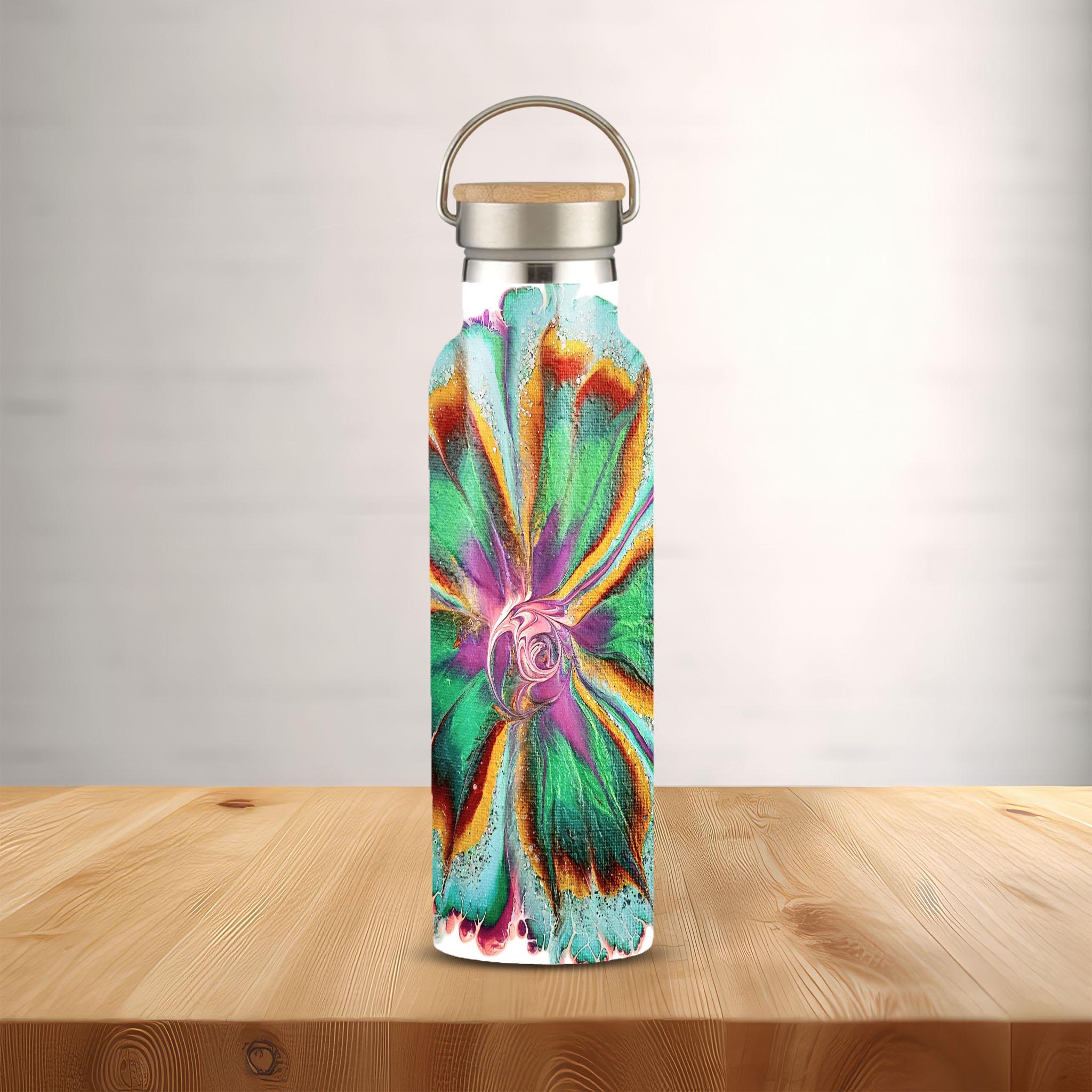 Fairy Flower - Stainless Steel Water Bottle with Bamboo Lid