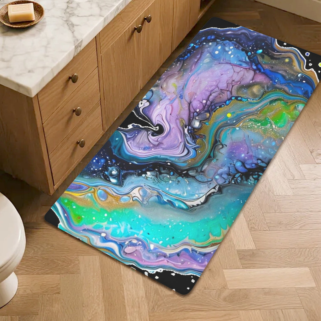 Fluid Art Heart PVC Anti-Fatigue Kitchen Mat 48x24inch
