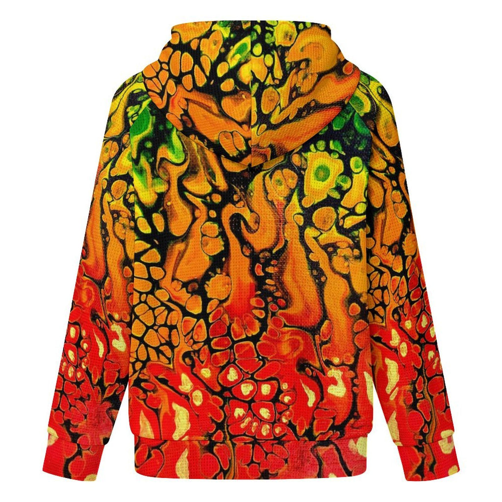 Fire - Women's Full-zip Hoodie with Drawstring