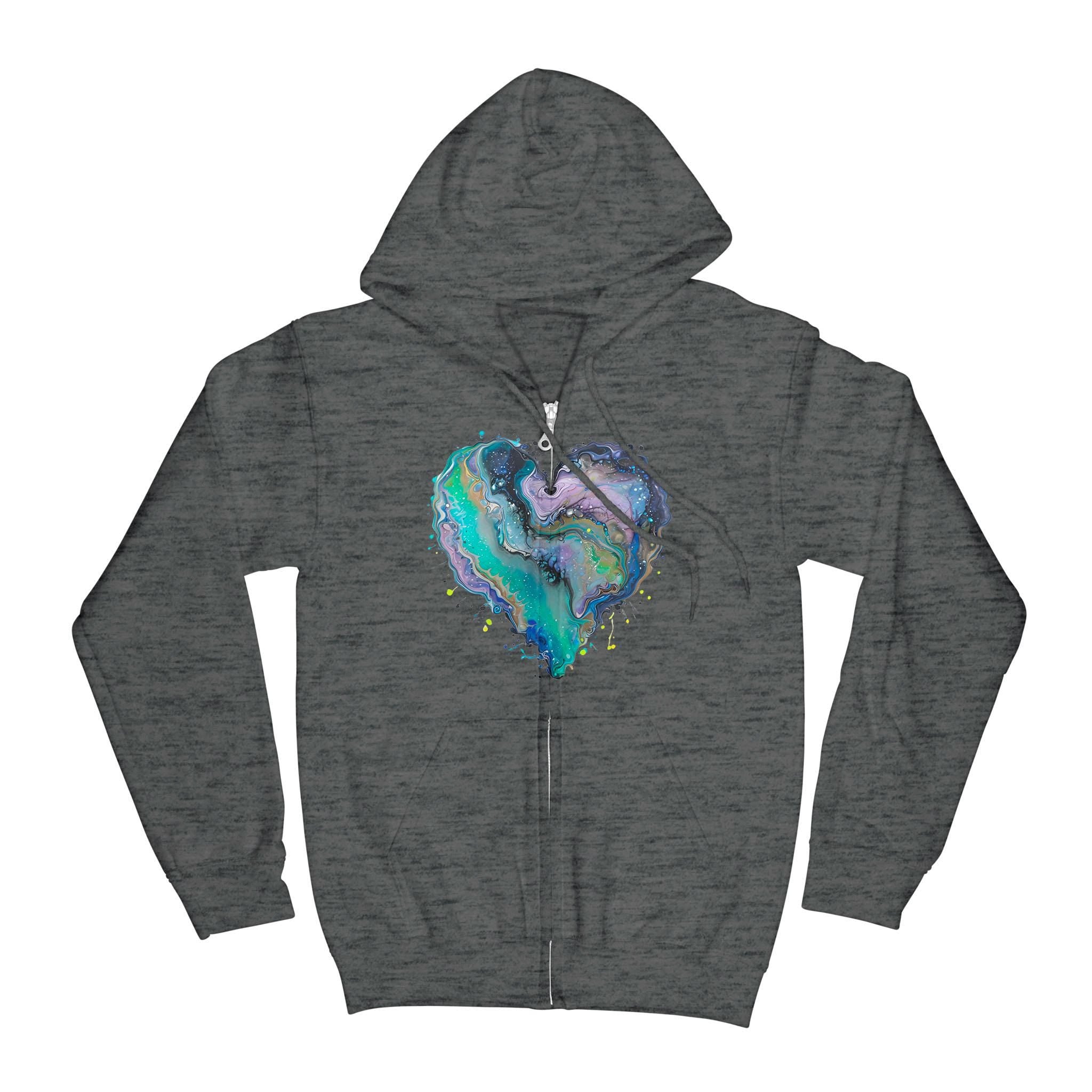Fluid Art Heart (1) - Unisex Standard Zip Hoodie (Dtfx)