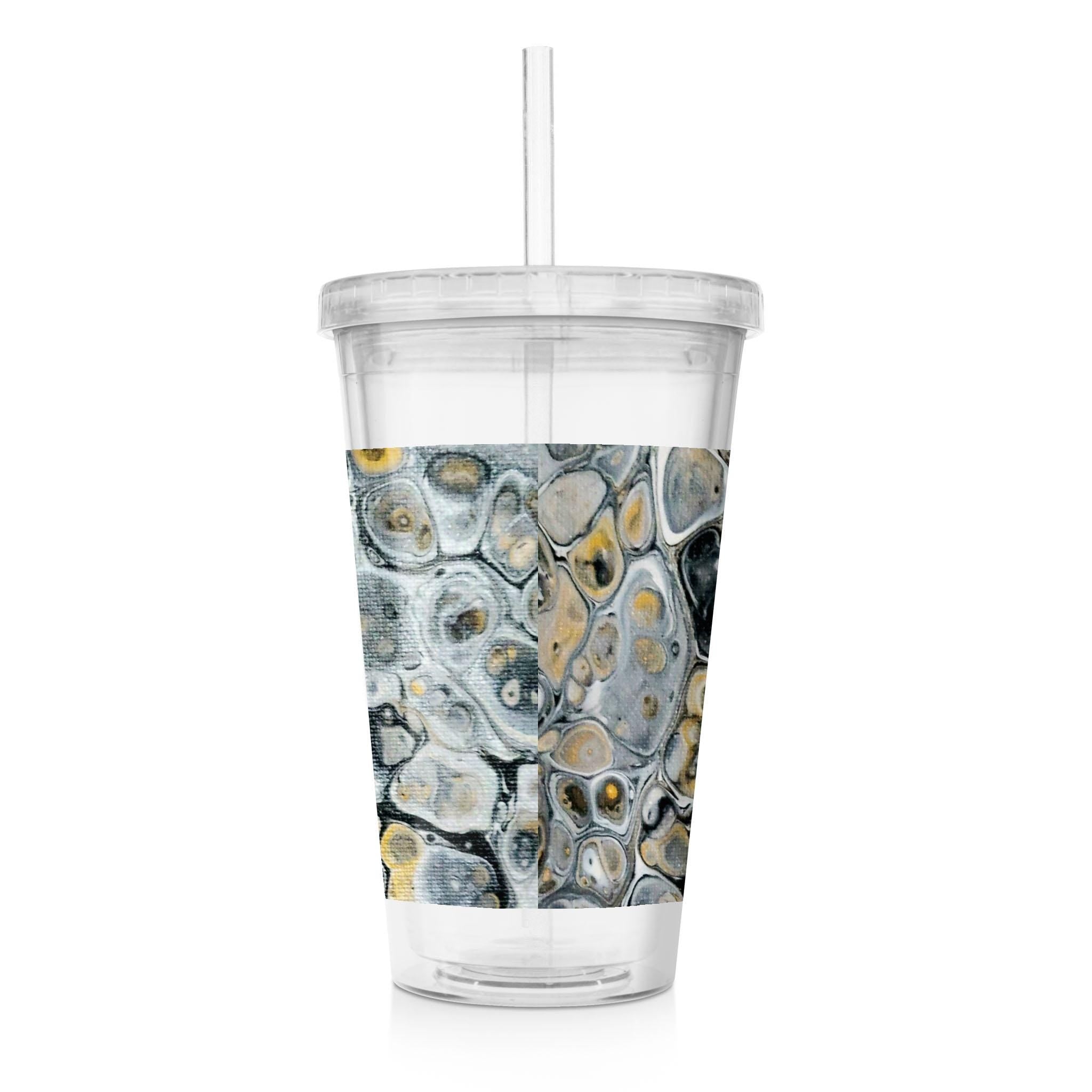 Stone Art - Clear Acrylic Tumbler w/Straw & Lid