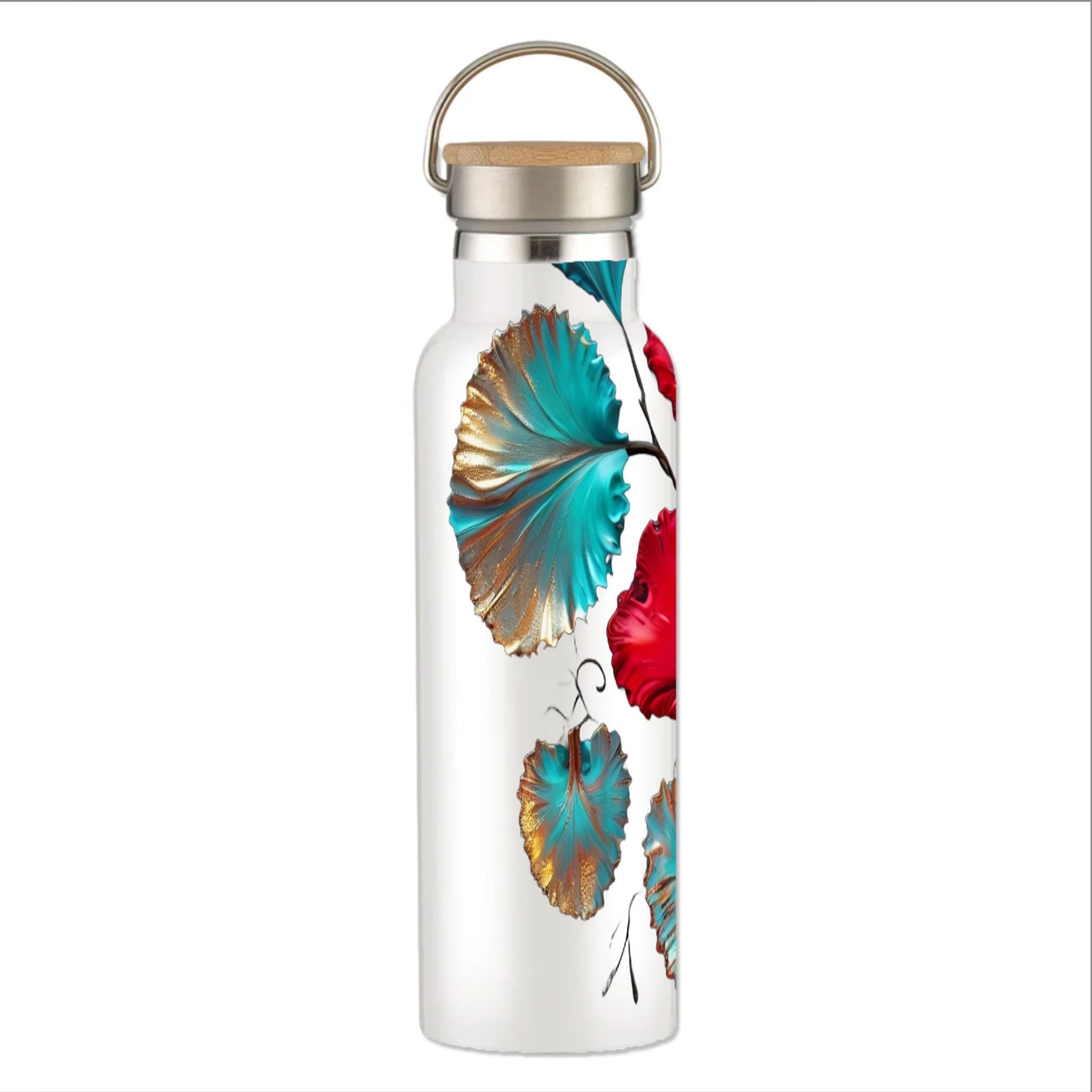 Hearts Grow Fonder - Stainless Steel Water Bottle with Bamboo Lid