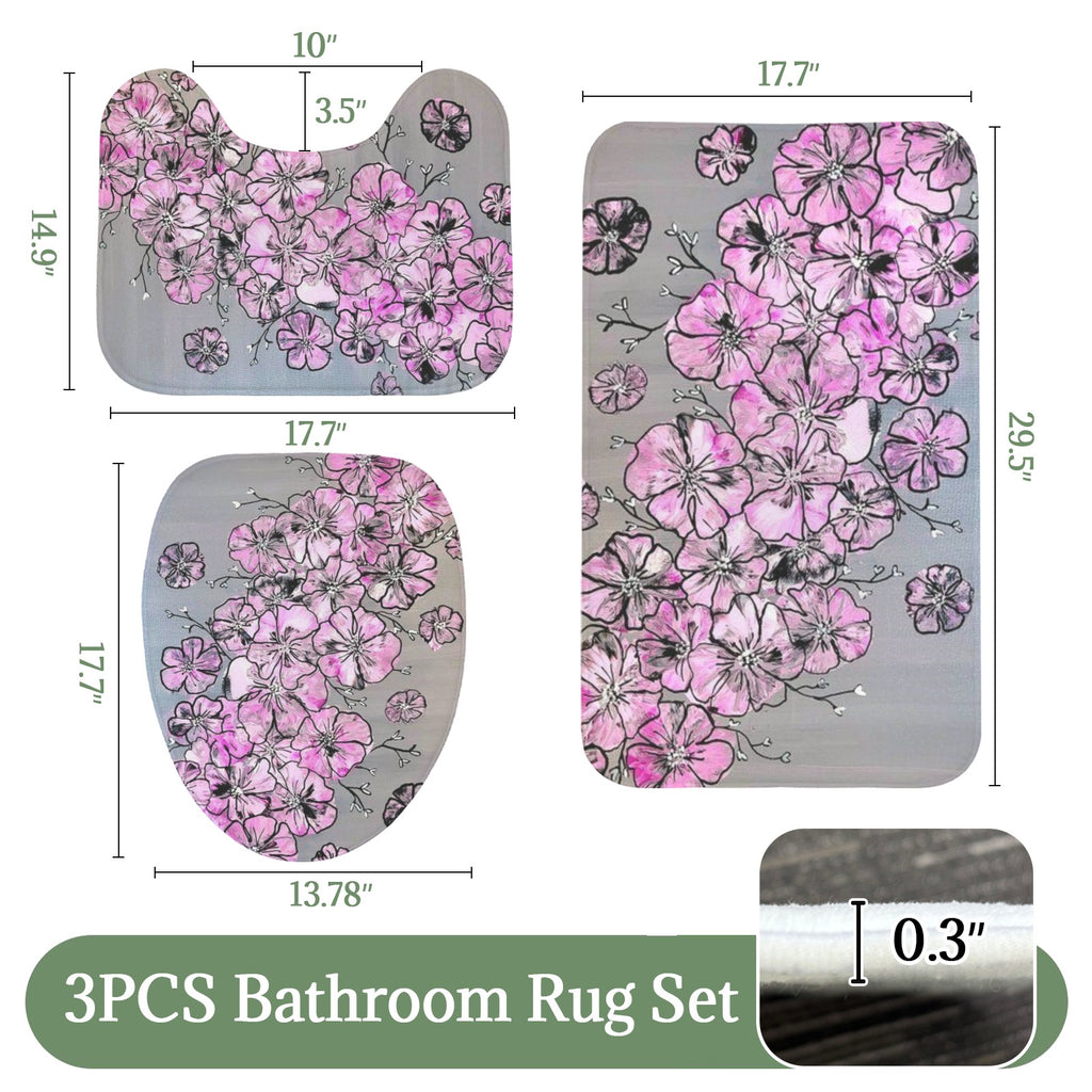 Garden of Hope 3-Piece Bathroom Rug Set