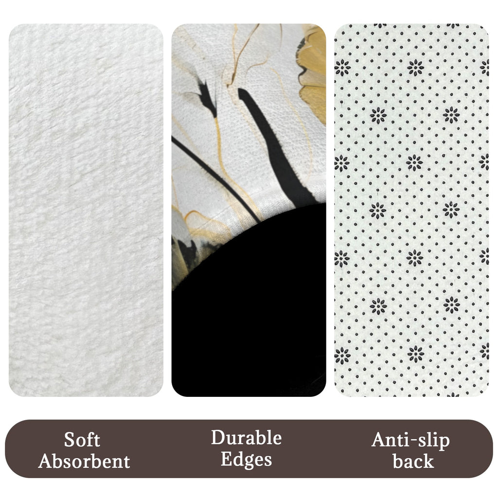 Golden Ginkgo 3-Piece Bathroom Rug Set