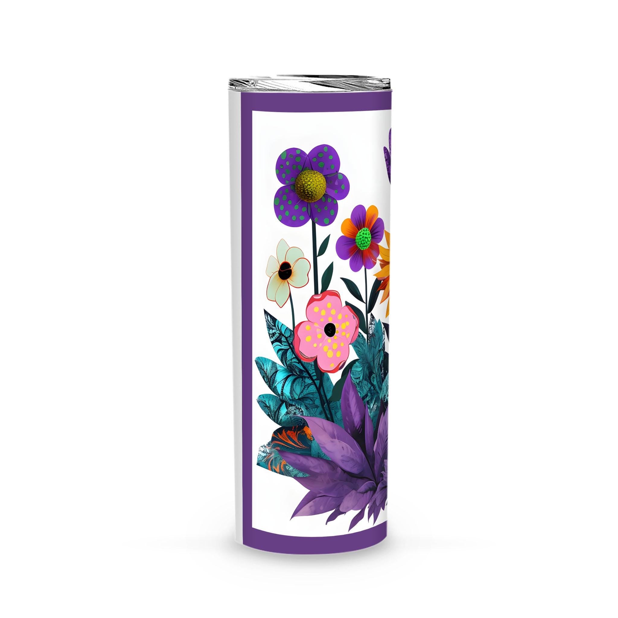 Abstract Purple Garden - Skinny Tumbler