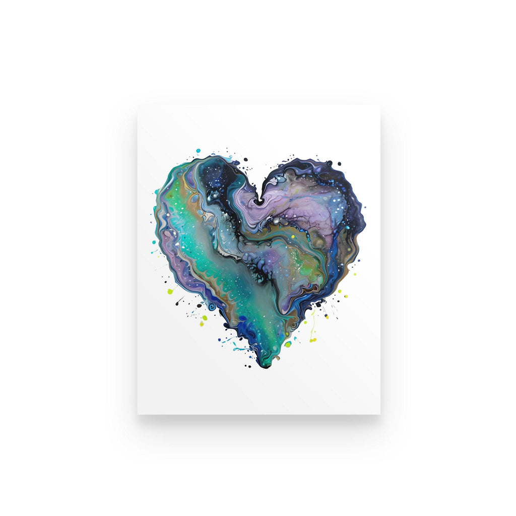 Fluid Art Heart Poster – Modern Home Decor