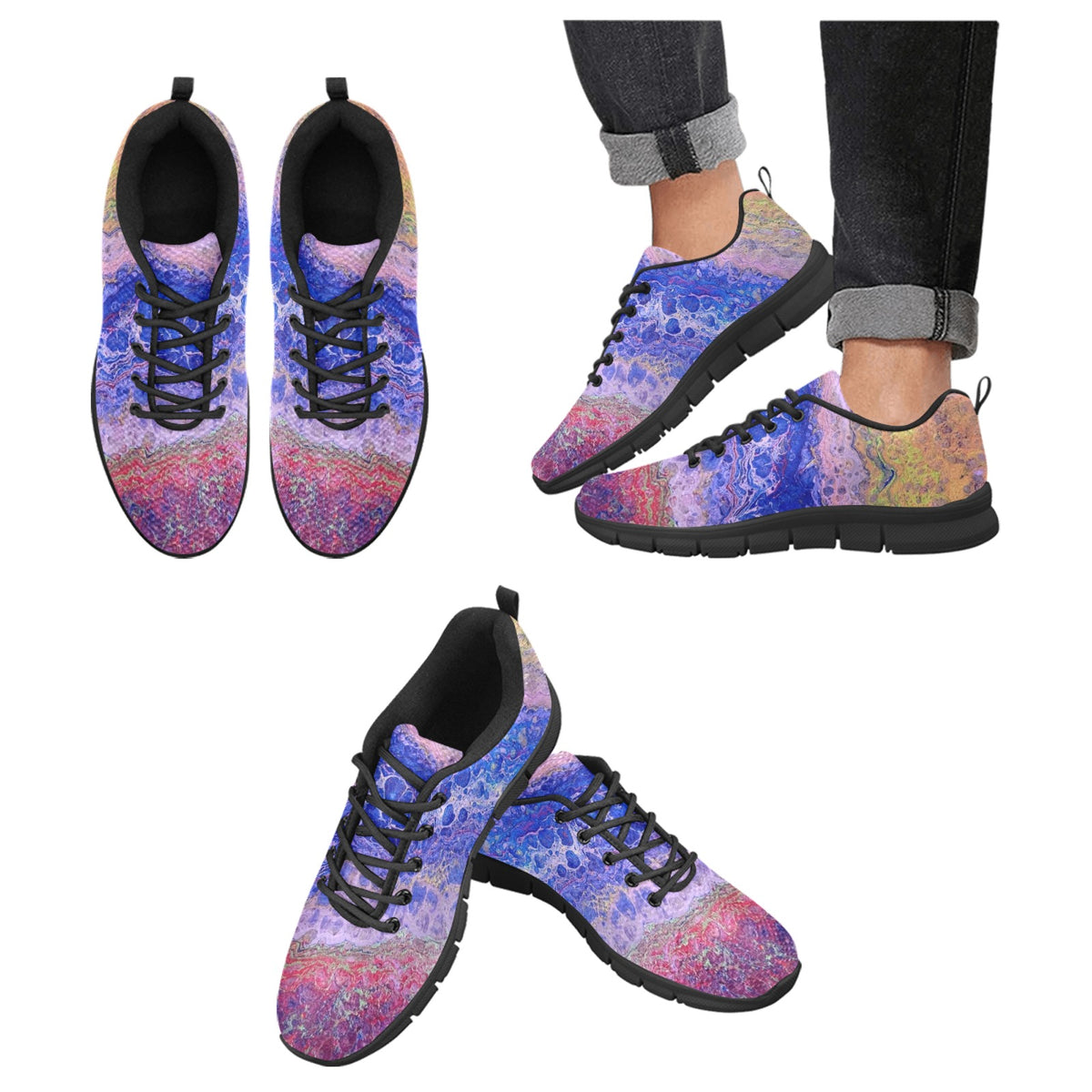 Tie Dye Delight - Women's Breathable Running Shoes