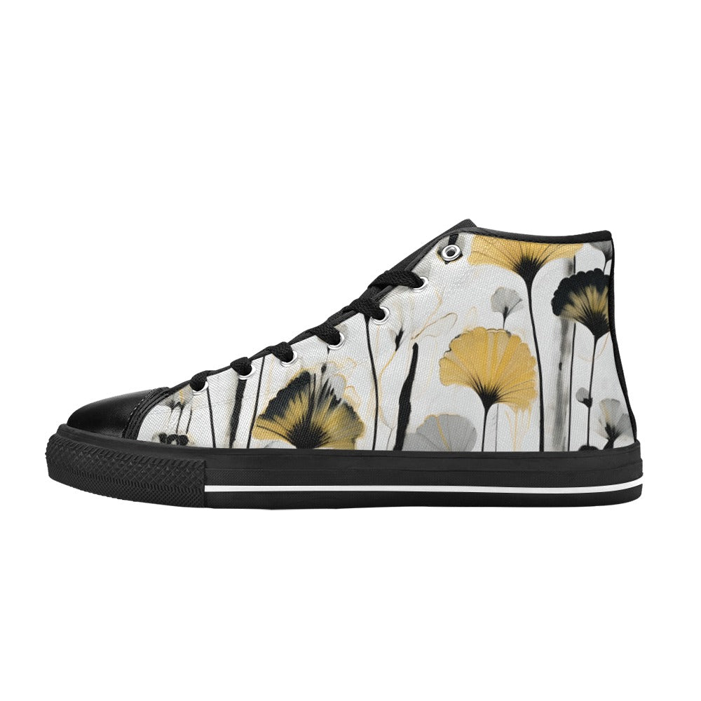 Golden Ginkgo - Men's Classic High-Top Canvas Shoes