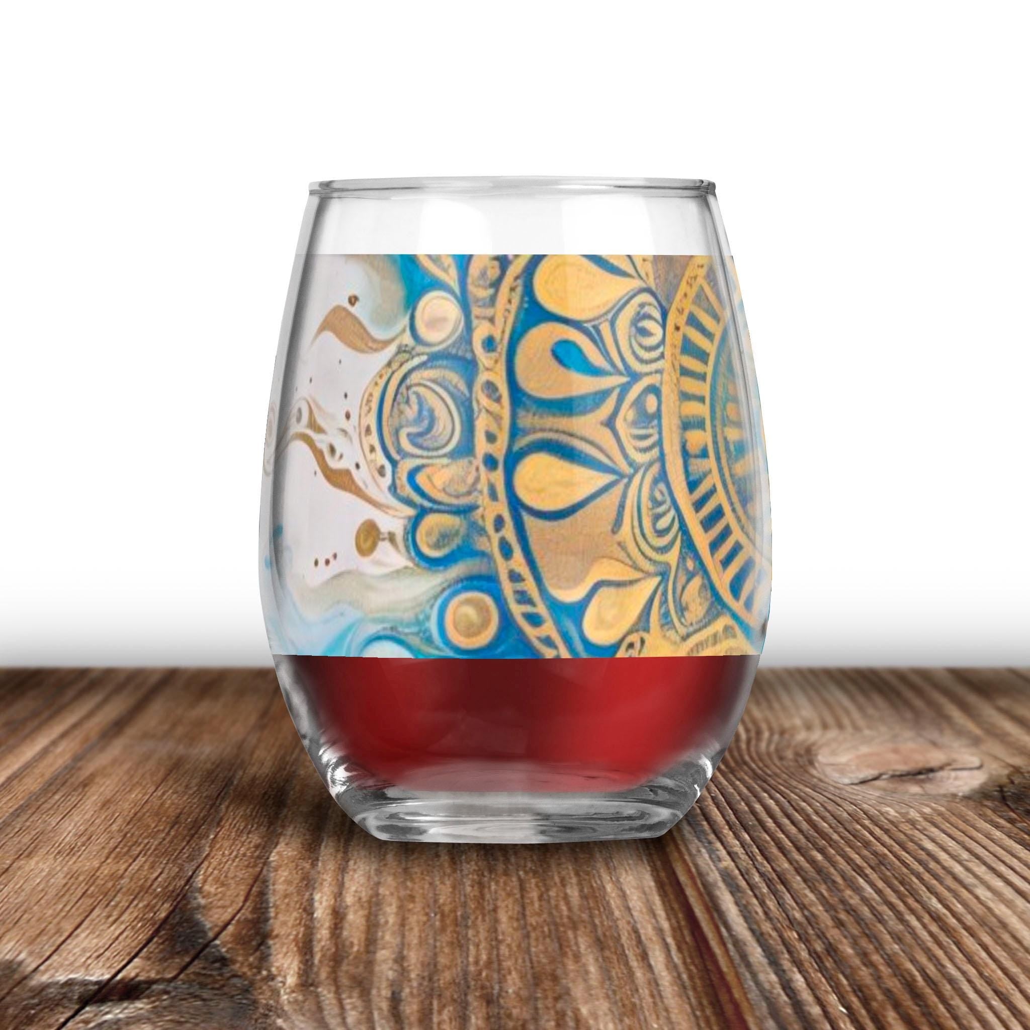 Mandala Sun - Wine Glass