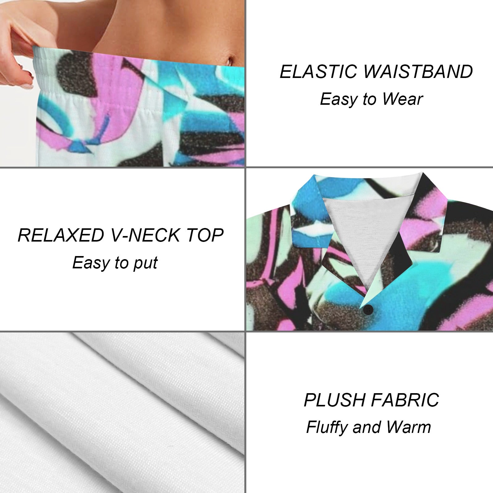Glow Party Women's V-Neck Short Pajama Set