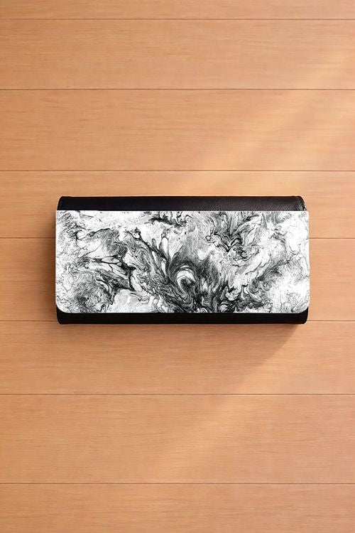 Black and White Splash - Tri-Fold Long Wallet