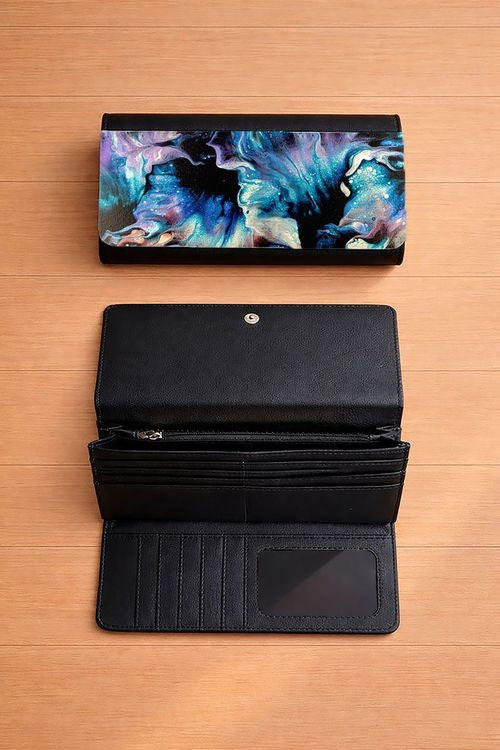 Teal Delight - Tri-Fold Long Wallet