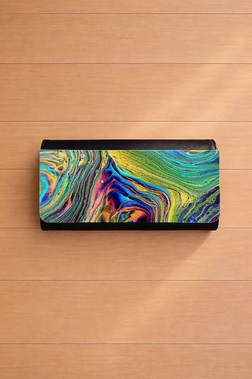 Peacock Swirl - Tri-Fold Long Wallet