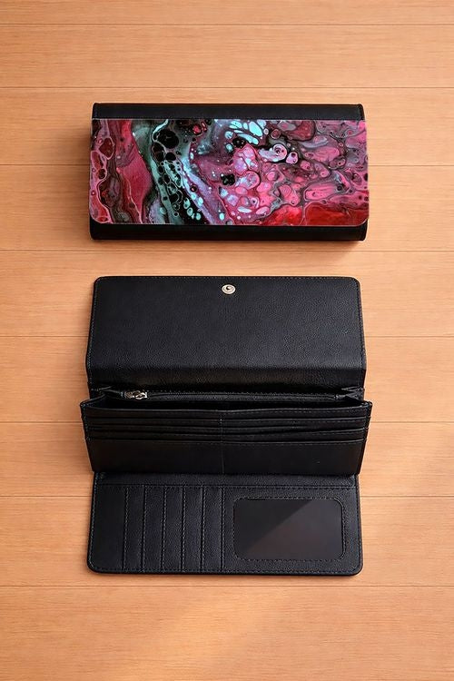 Deep Magenta - Tri-Fold Long Wallet