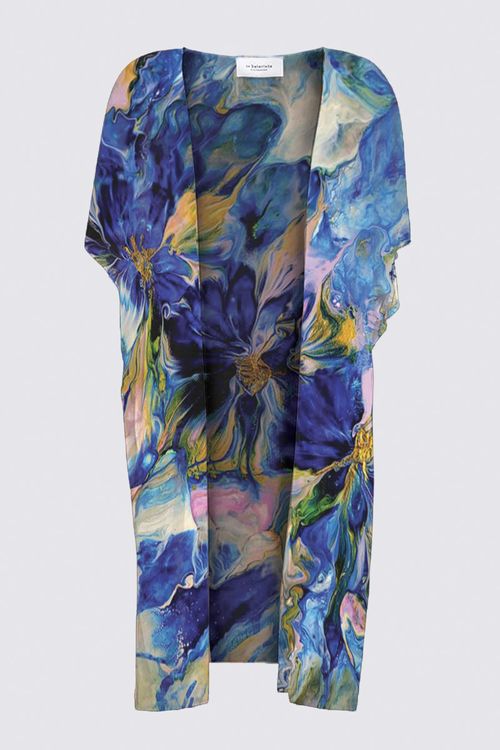 Royal Blue Garden - YK Kimono Wrap