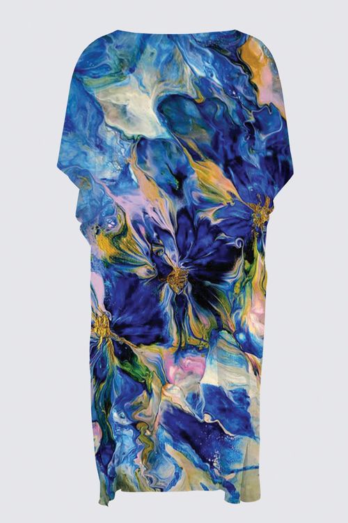 Royal Blue Garden - YK Kimono Wrap