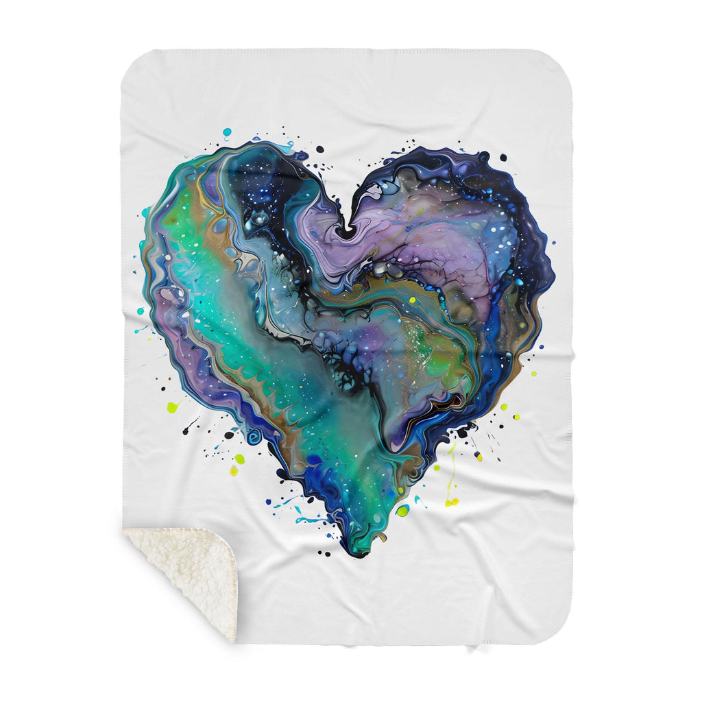 Fluid Art Heart - Sherpa Blanket