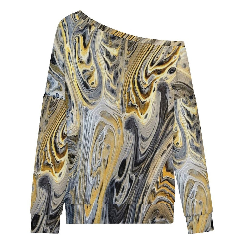 Metallurgy Women's Off-shoulder Long Sleeve Sweatshirt