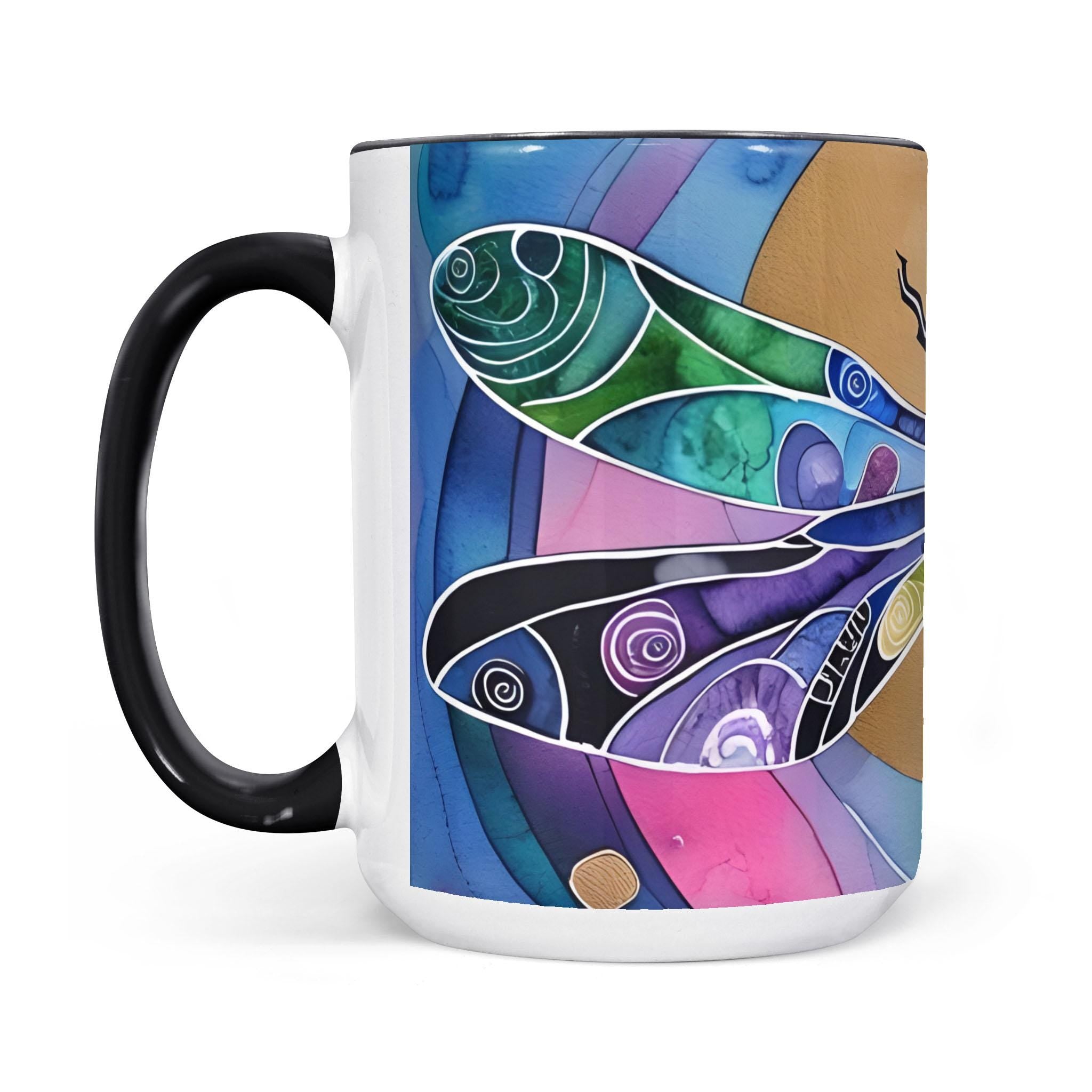 Dragonfly Sun - Accent Edge-to-Edge Mug