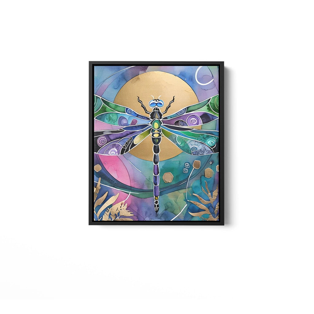 Dragonfly Sun - Framed Matte Canvas