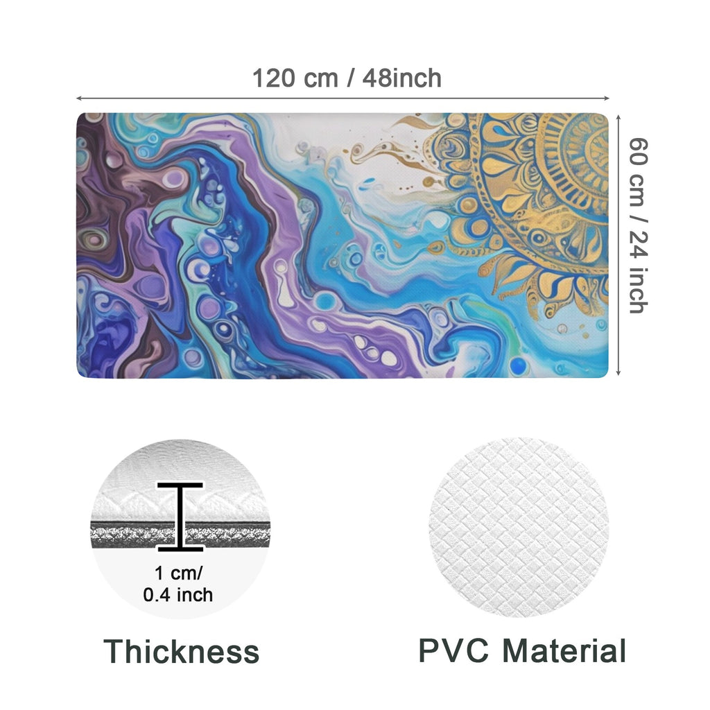 Mandala Sun PVC Anti-Fatigue Kitchen Mat 48x24inch