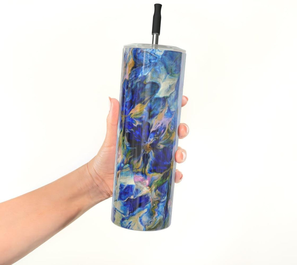 Royal Blue Garden Stainless Steel Tumbler