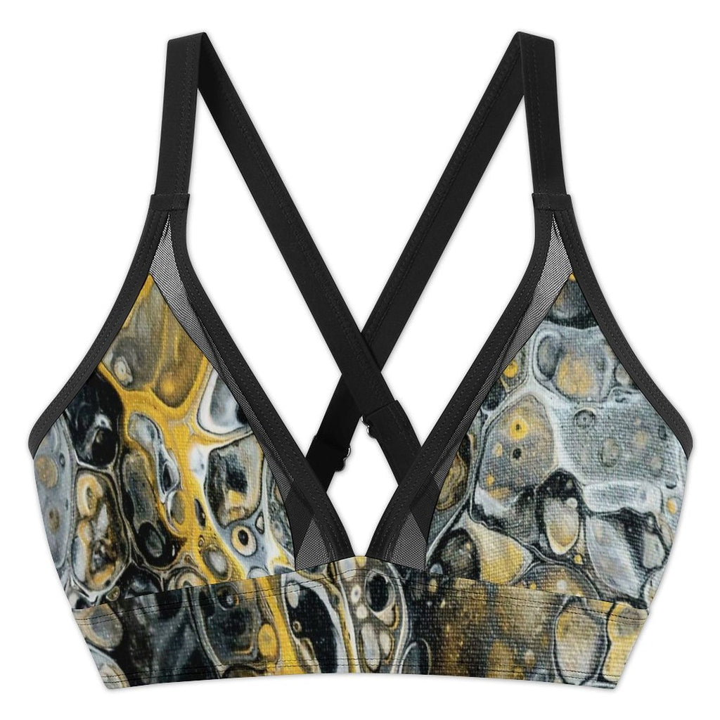 Stone Art - Design Women's Mesh Drawstring Skirt and Swimsuit Set