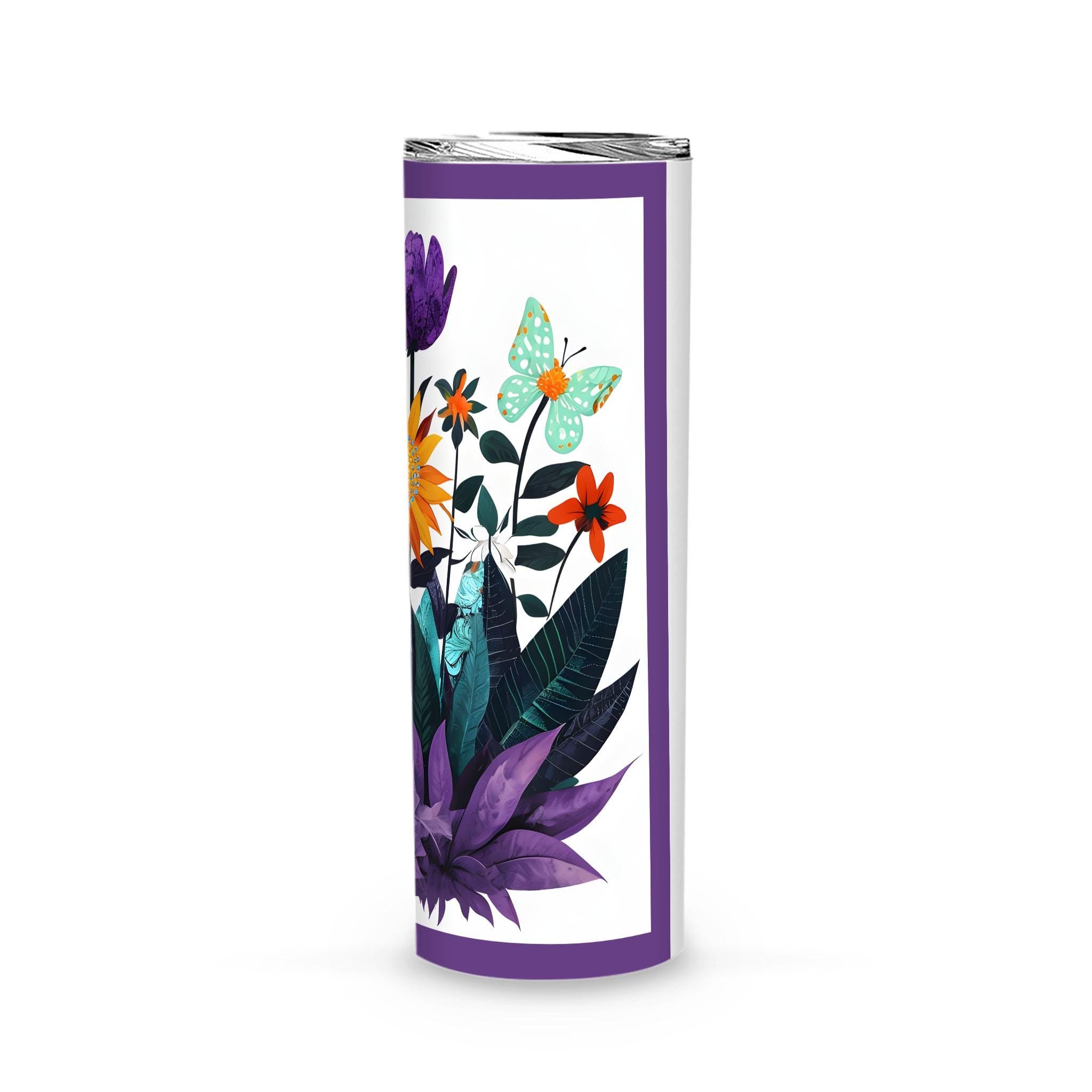 Abstract Purple Garden - Skinny Tumbler