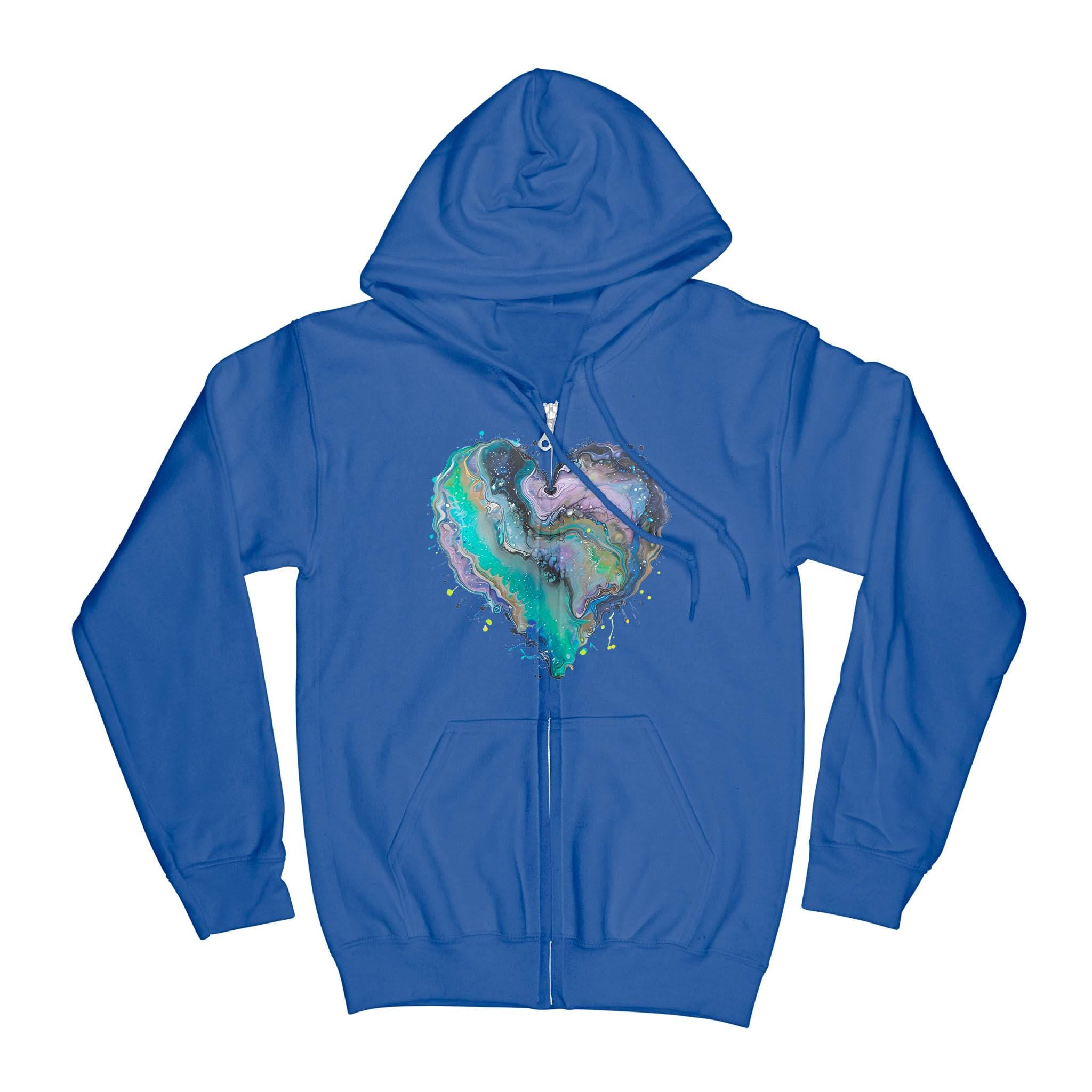 Fluid Art Heart (1) - Unisex Standard Zip Hoodie (Dtfx)