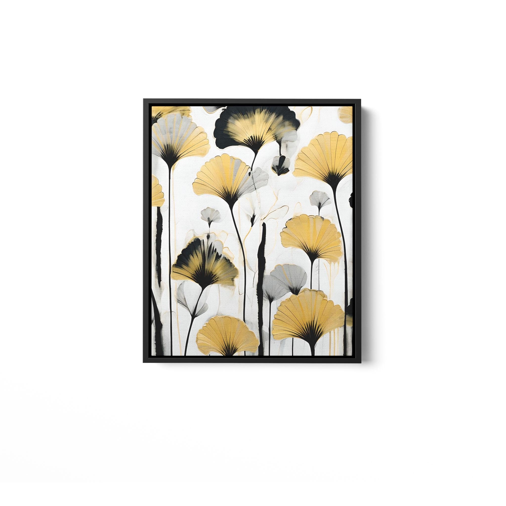 Golden Ginkgo - Framed Matte Canvas