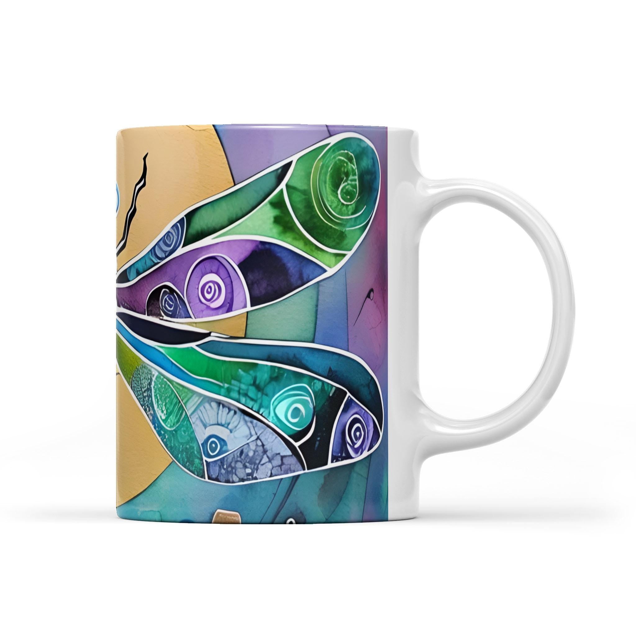 Dragonfly Sun - White Edge-to-Edge Mug (New)