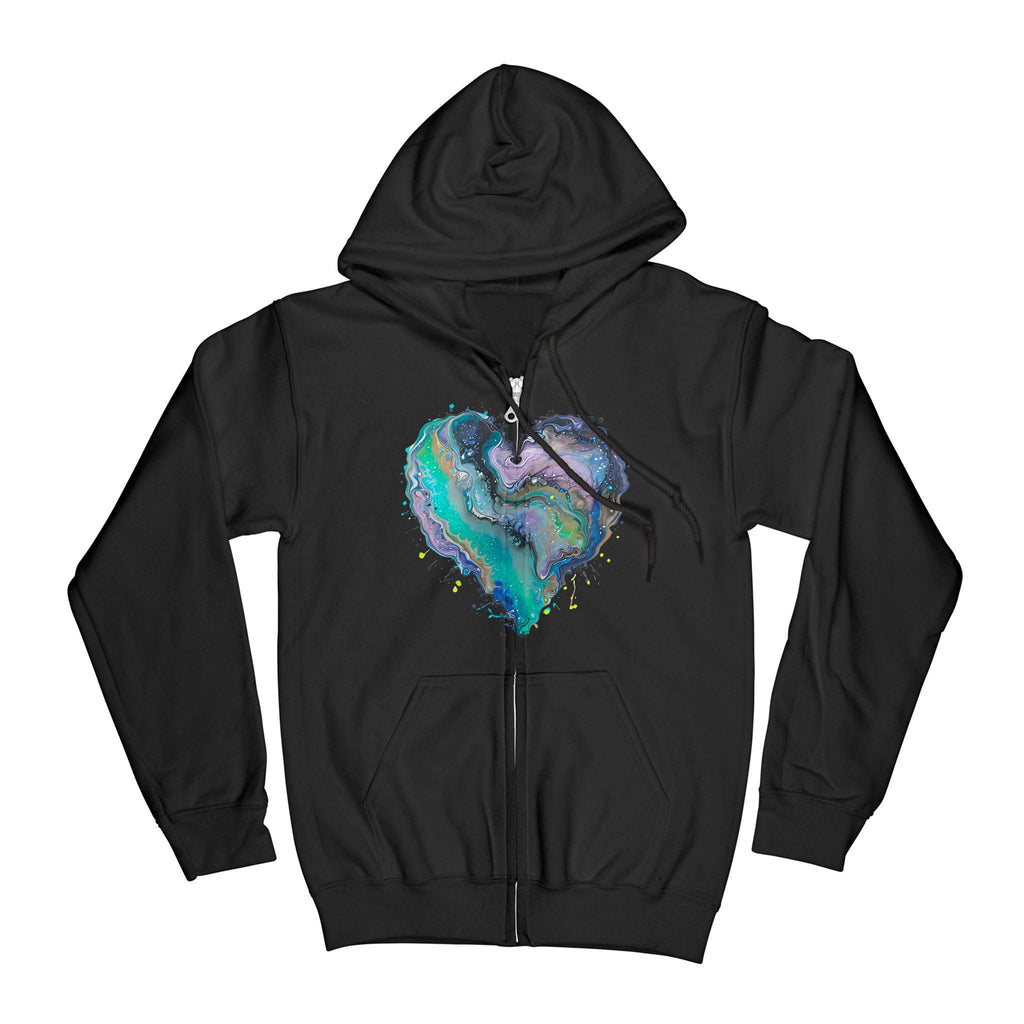 Fluid Art Heart (1) - Unisex Standard Zip Hoodie (Dtfx)
