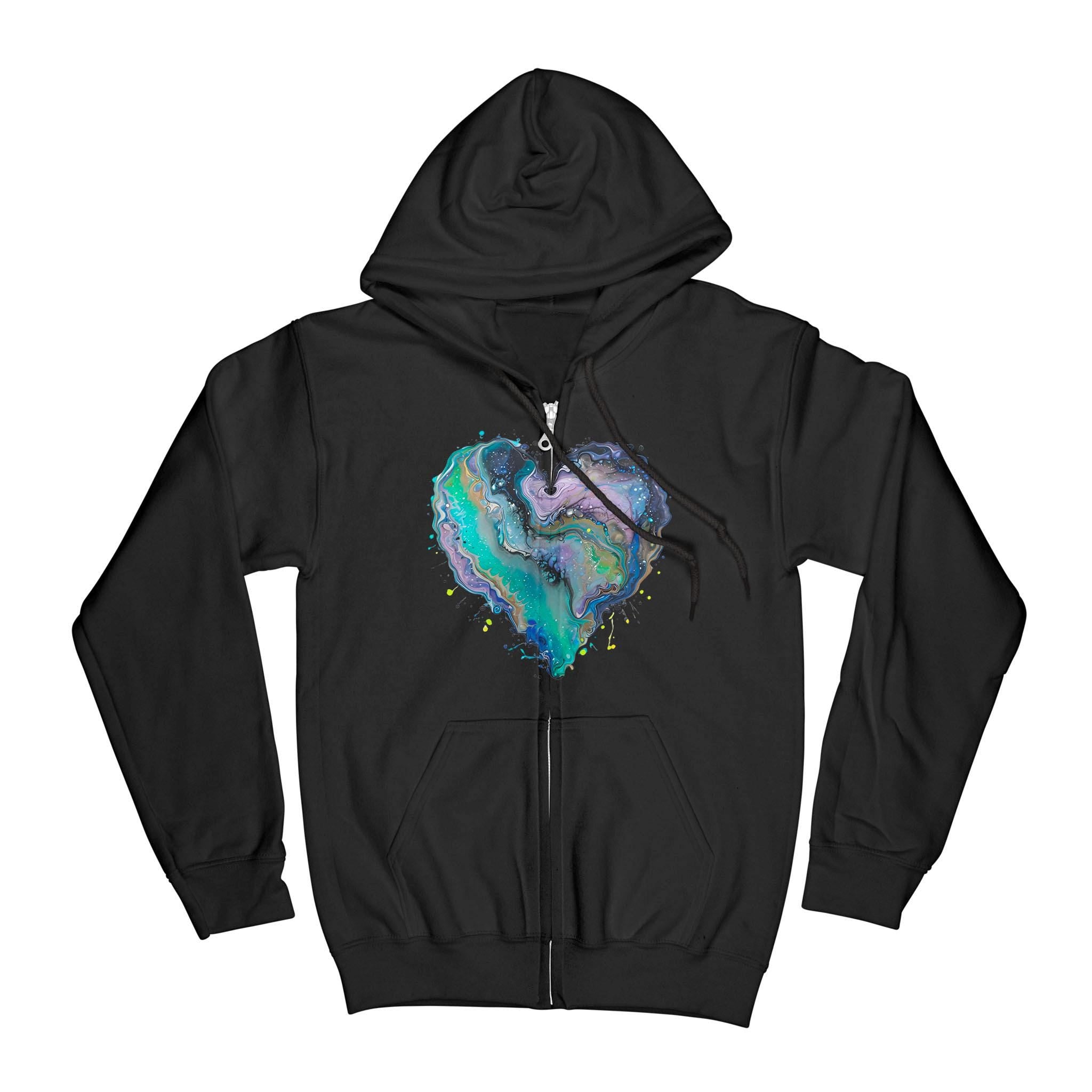 Fluid Art Heart (1) - Unisex Standard Zip Hoodie (Dtfx)