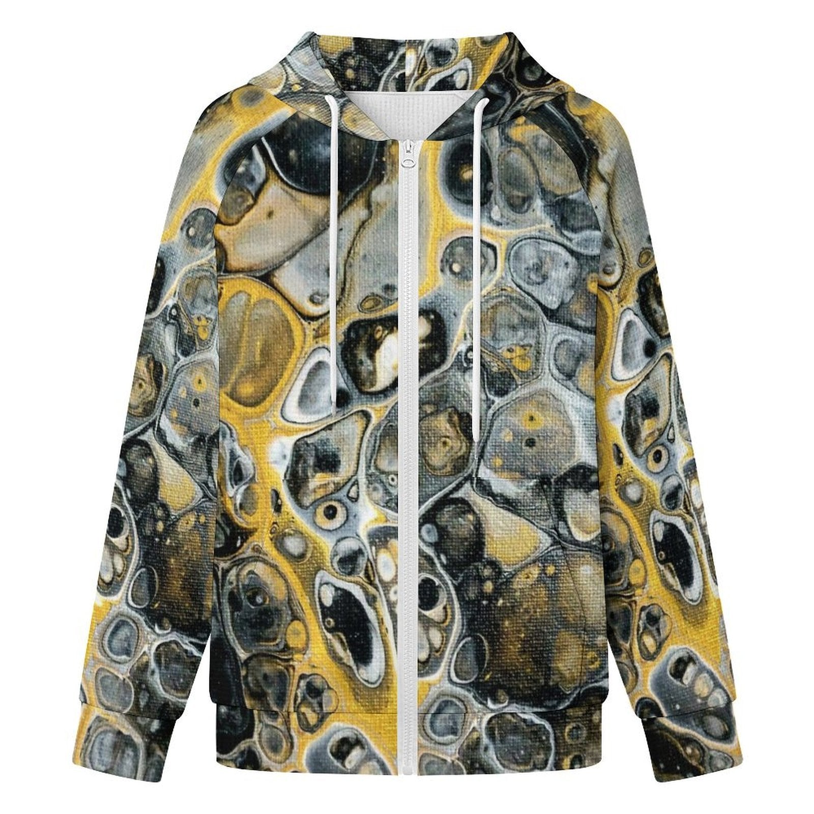 Stone Art - Women's Full-zip Hoodie with Drawstring