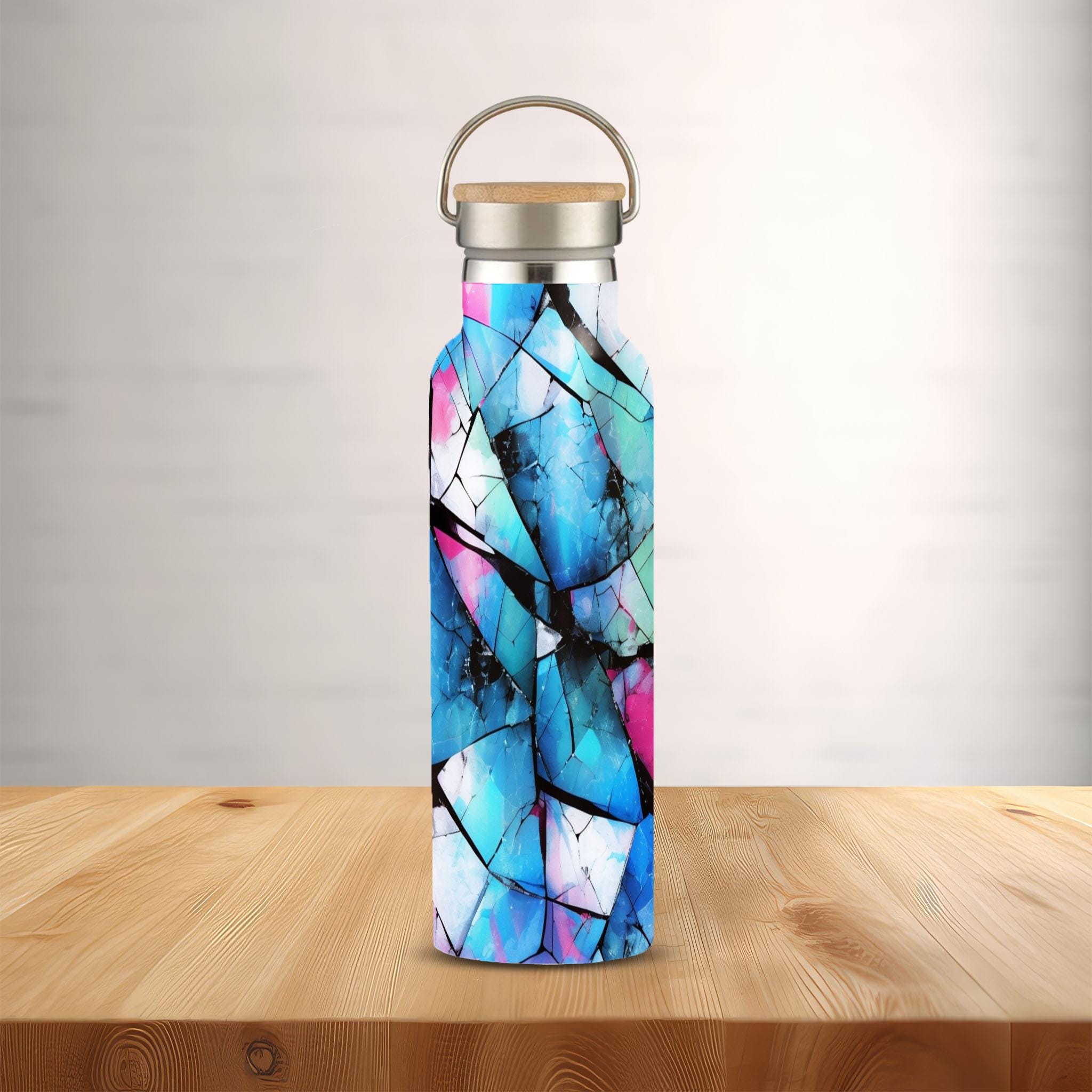Mystical Mosaic - Stainless Steel Water Bottle with Bamboo Lid