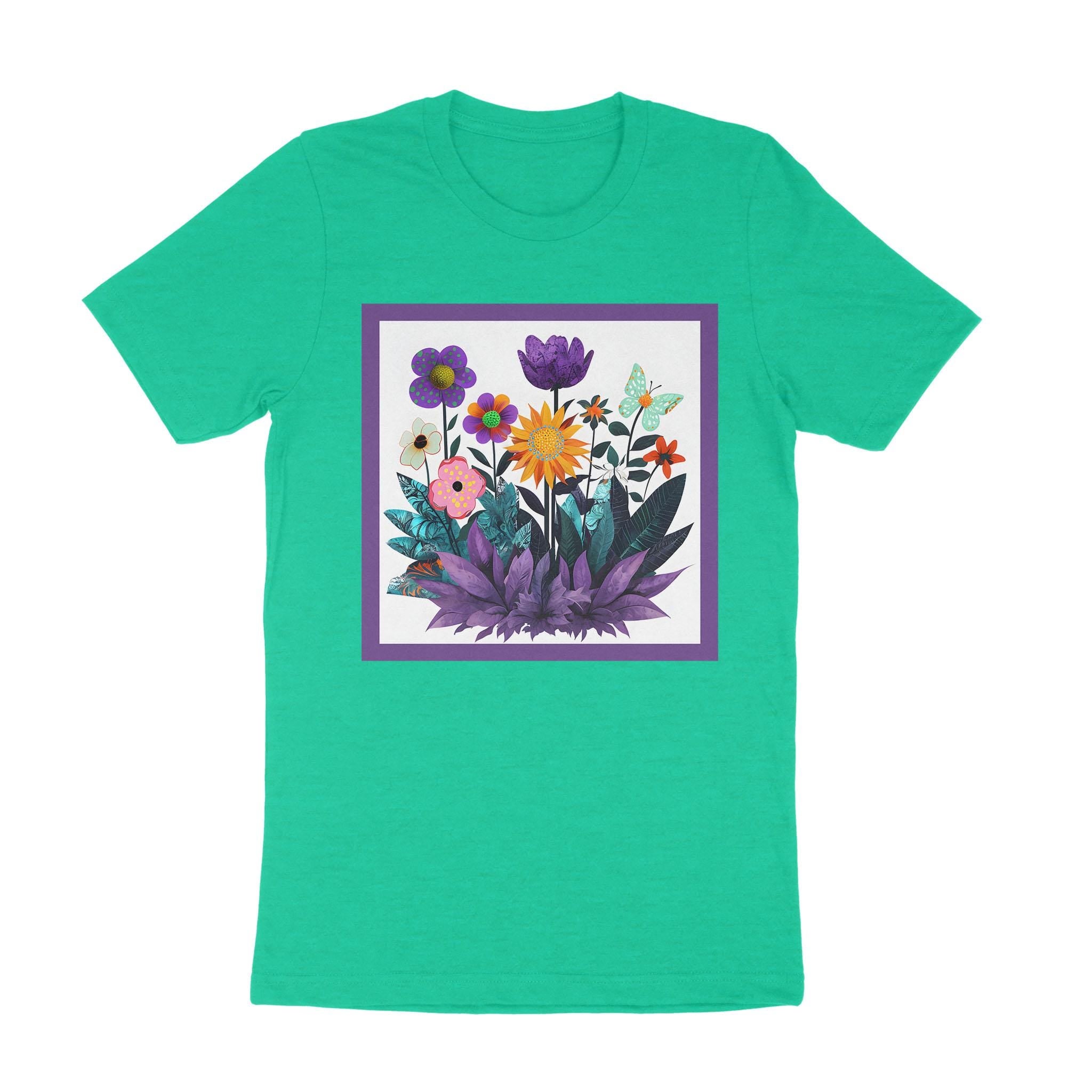 Abstract Purple Garden T-Shirt – DTFx Floral Print