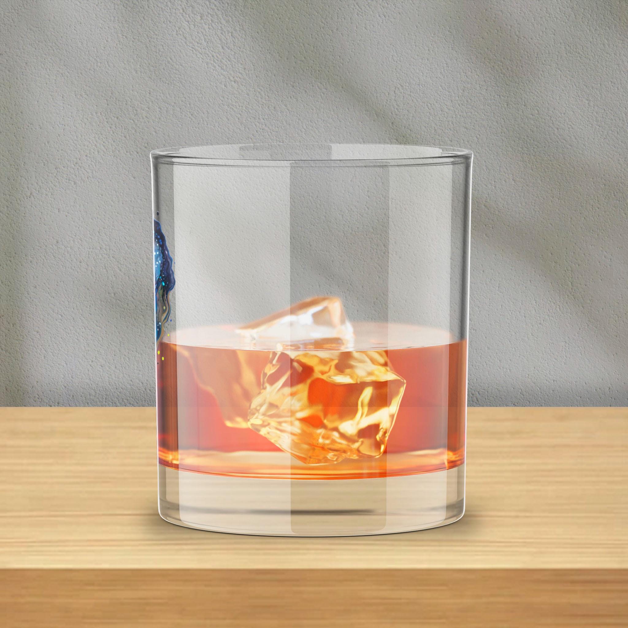 Fluid Art Heart - Whiskey Glass
