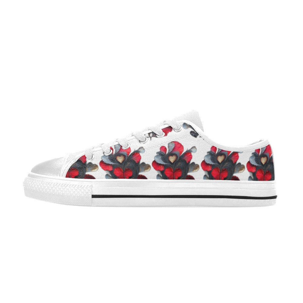 Vibrant Abstract Hearts - Women's Classic Canvas Shoes