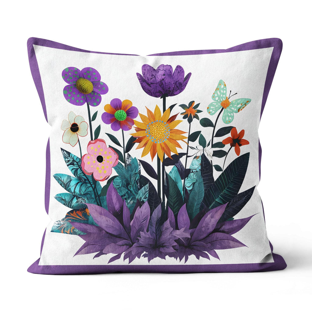 Abstract Purple Garden - Canvas Throw Pillow