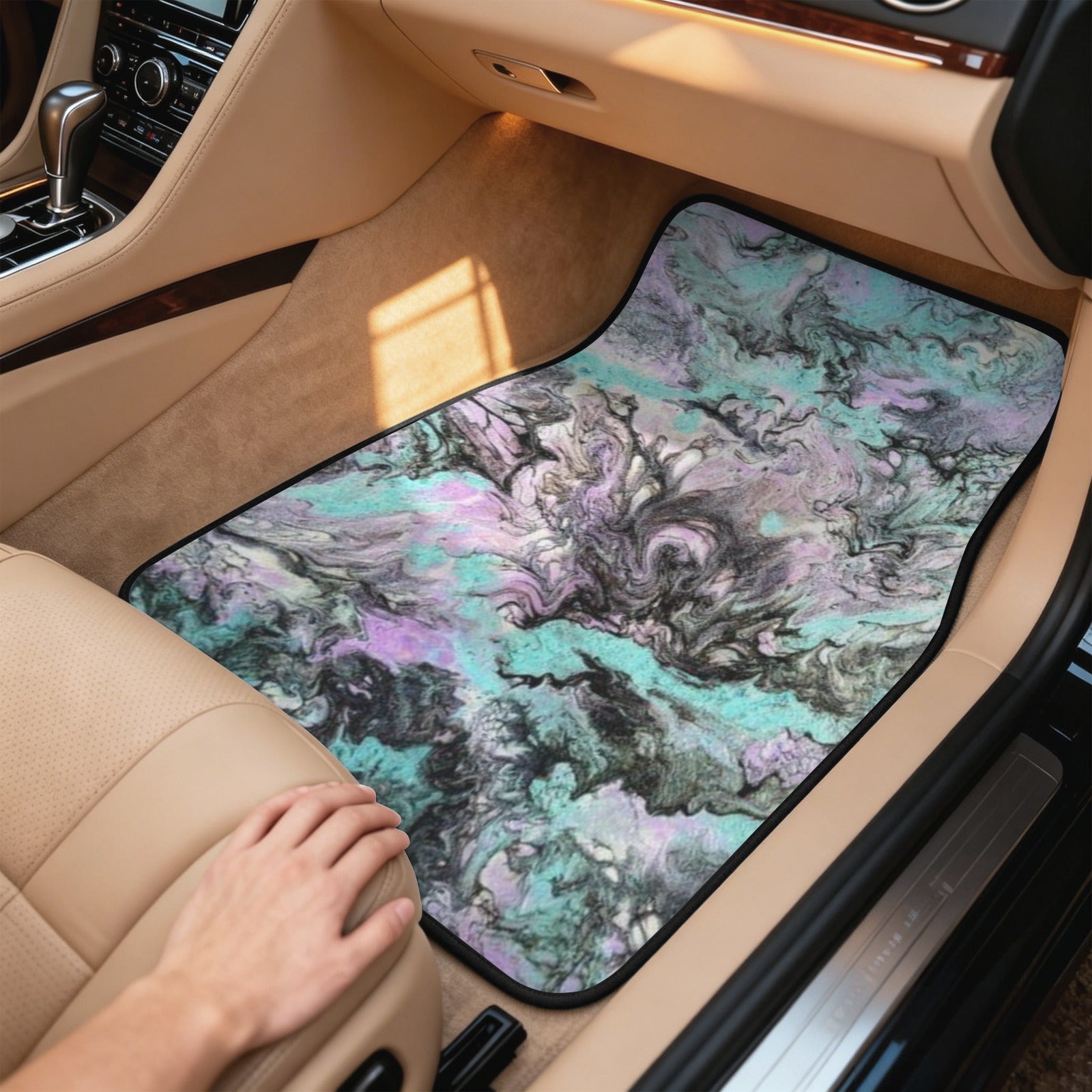 Turquoise Splash 4-Piece Car Floor Mats