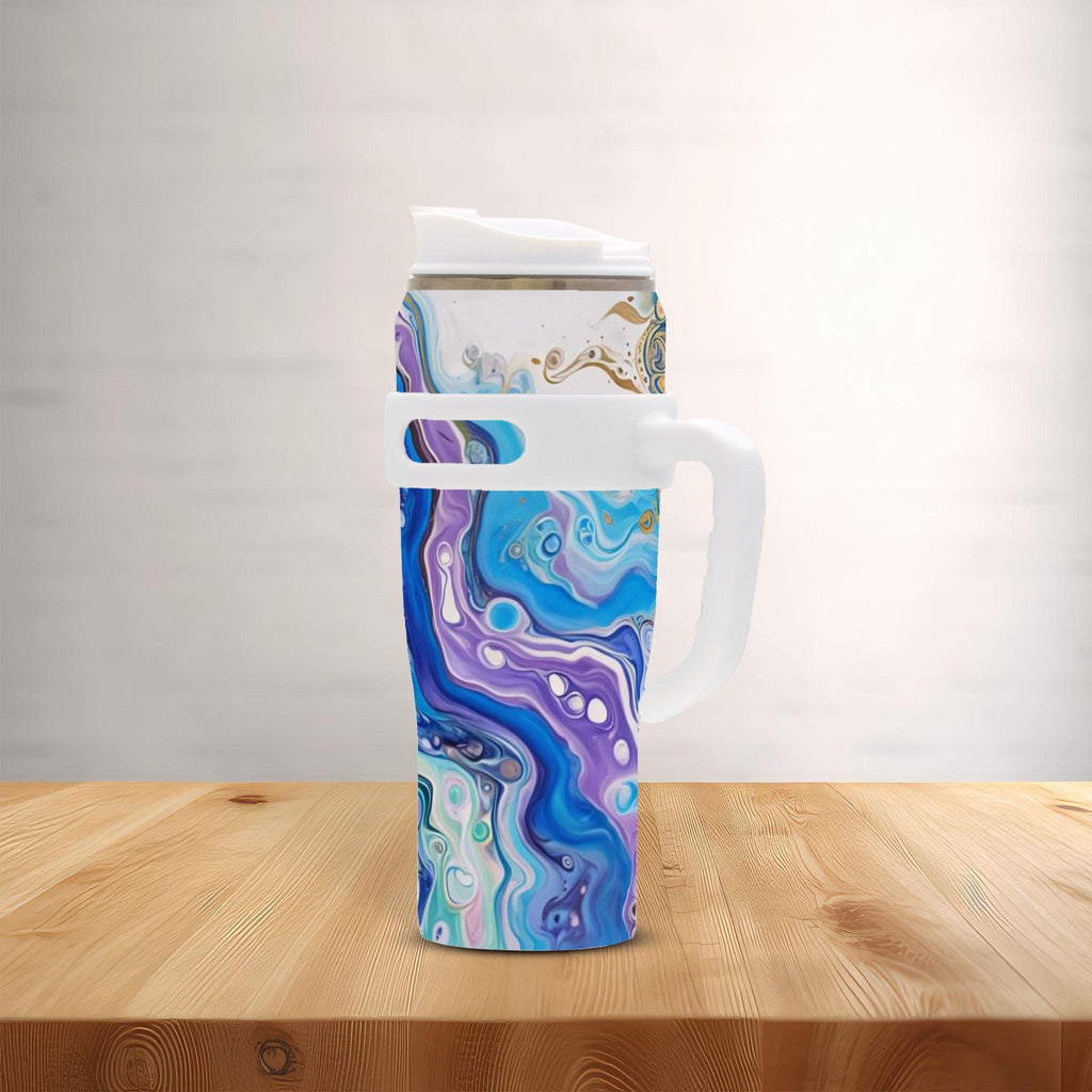 Mandala Sun - 40oz Stainless Steel Tumbler with Handle