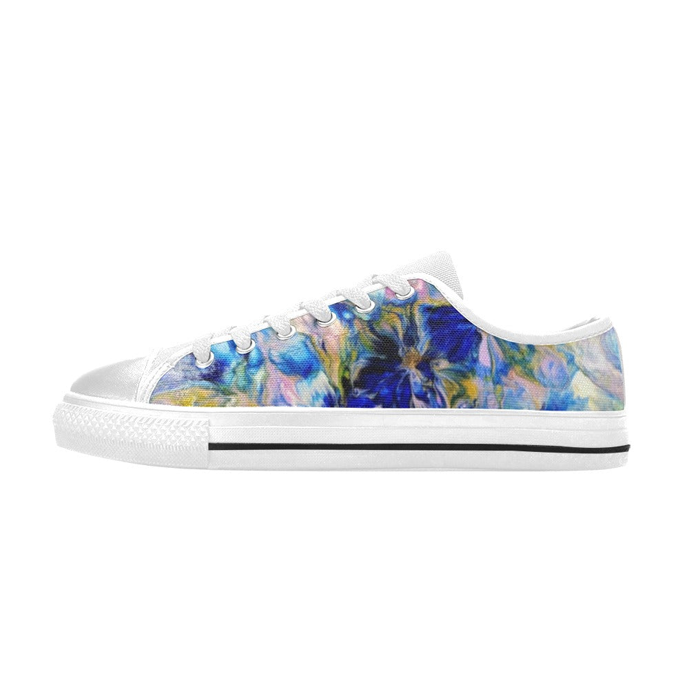 Royal Blue Garden - Women's Classic Canvas Shoes