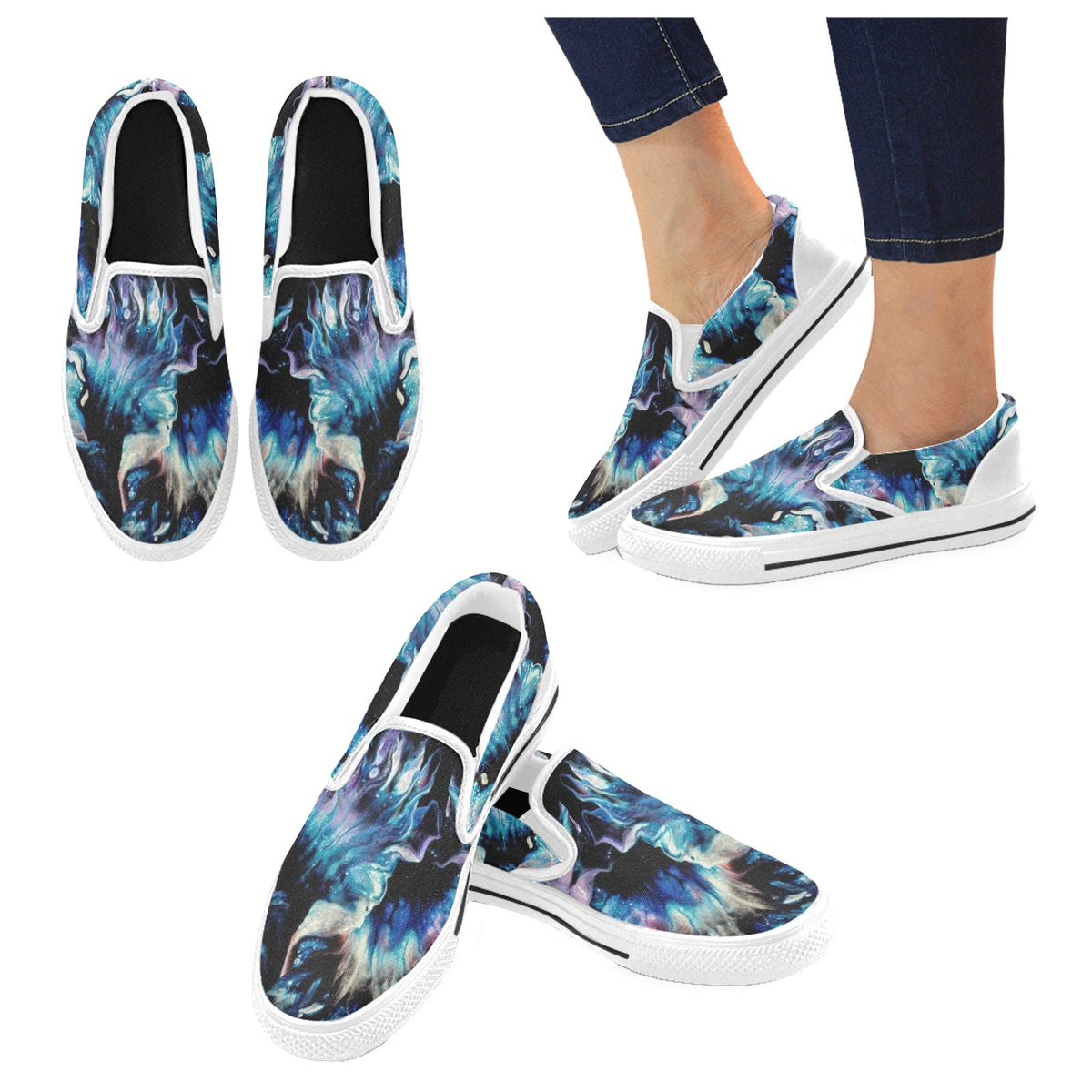 Teal Delight - Men's Slip-On Canvas Shoes
