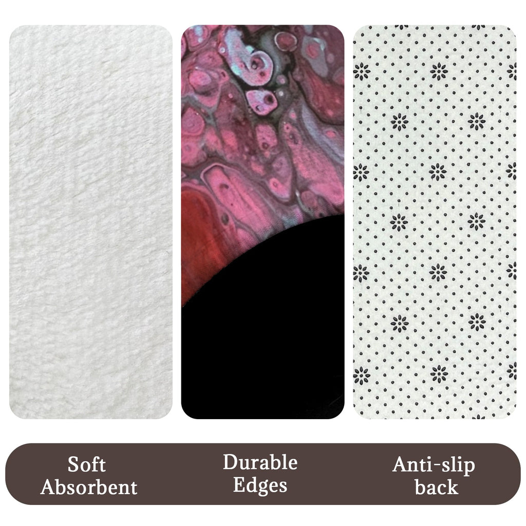 Deep Magenta 3-Piece Bathroom Rug Set