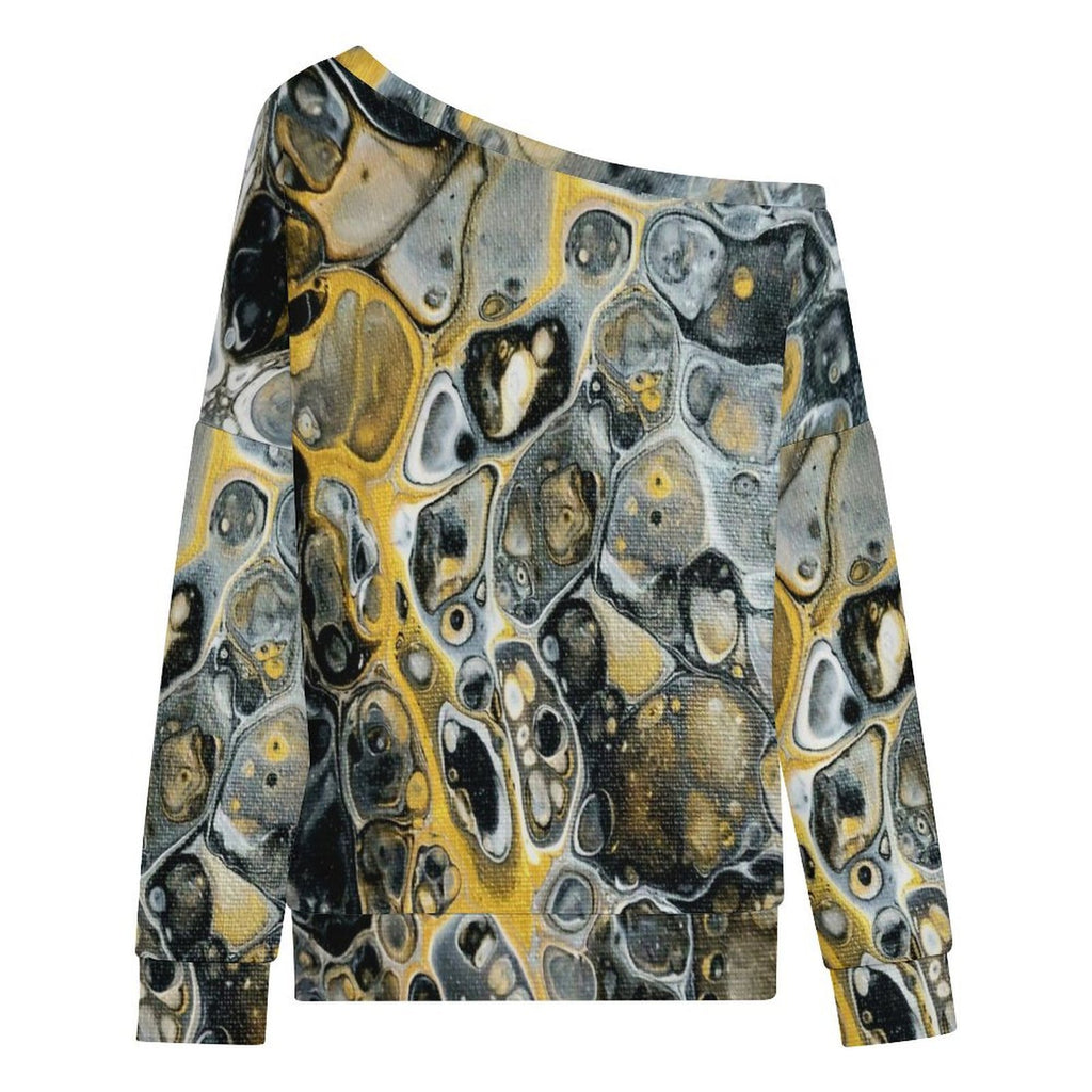 Stone Art Women's Off-shoulder Long Sleeve Sweatshirt