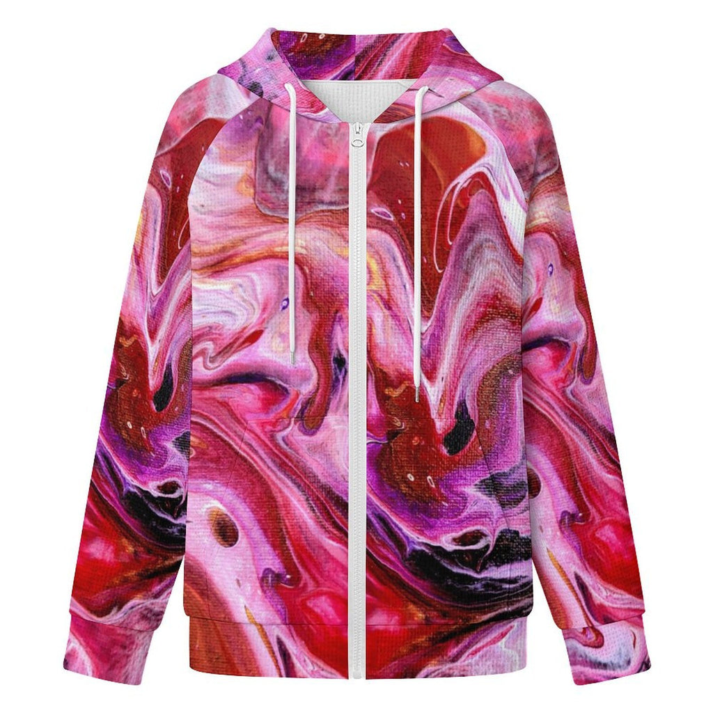 Dragon Fruit - Women's Full-zip Hoodie with Drawstring