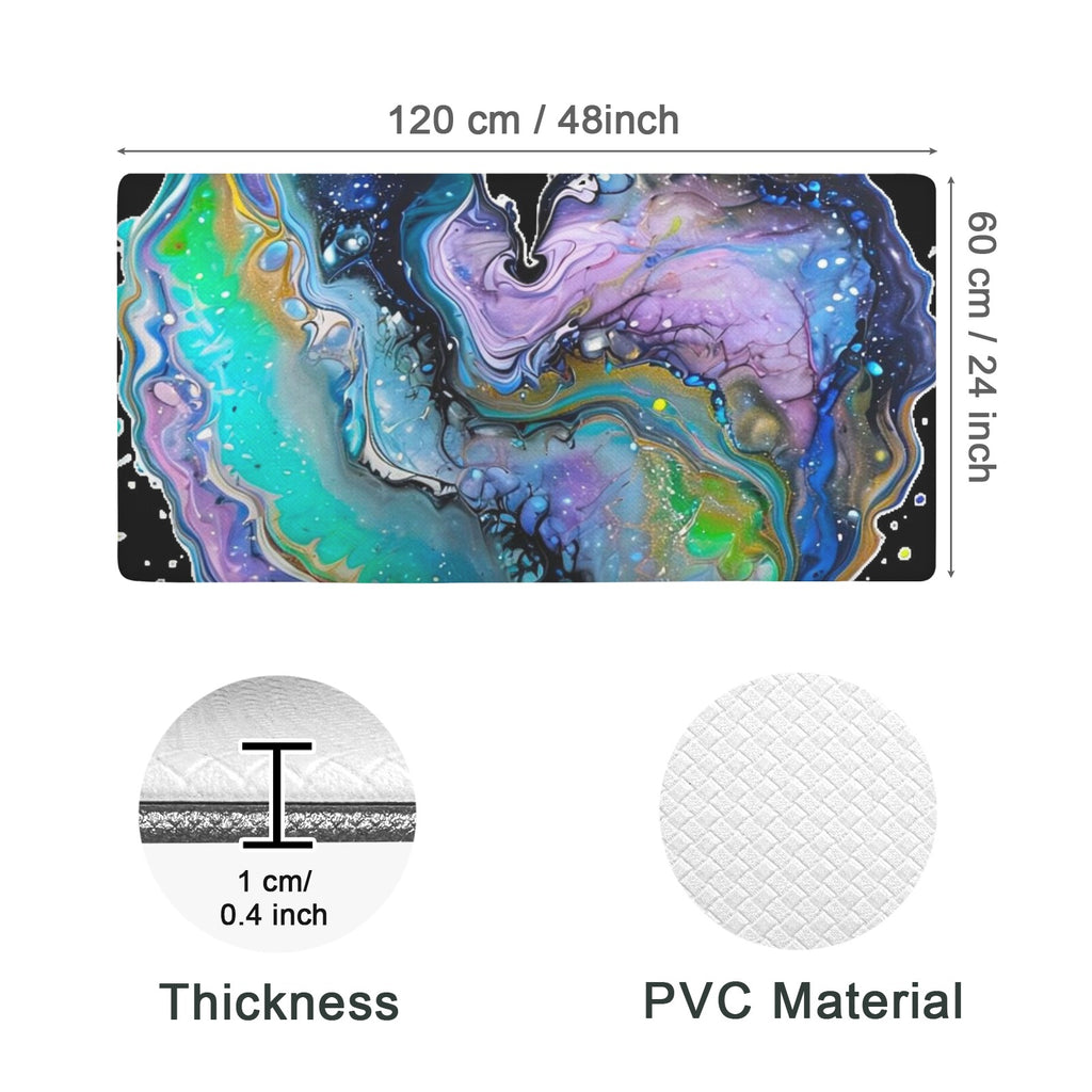 Fluid Art Heart PVC Anti-Fatigue Kitchen Mat 48x24inch